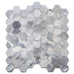 Mozaic Marmura Fume Hexagon Slefuit 10 x 1 cm - imagine 2