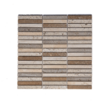 Mozaic Travertin Classic Noce 3F 1.5 x 10 x 1 cm