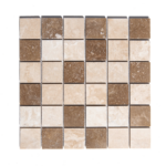 Mozaic Travertin Classic Noce Lustruit 4.8 x 4.8 x 1 cm