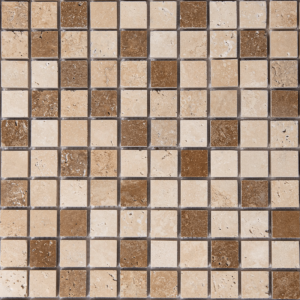 Mozaic Travertin Classic Noce Lustruit 2.3 x 2.3 x 1 cm