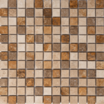 Mozaic Travertin Classic Noce Yellow Lustruit 2.3 x 2.3 x 1 cm