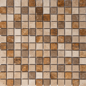 Mozaic Travertin Classic Noce Yellow Lustruit 2.3 x 2.3 x 1 cm