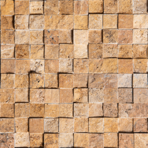 Mozaic Travertin Golden Scapitat 2.5 x 2.5 x 1.5 cm