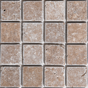Mozaic Travertin Noce Antichizat 4.8 x 4.8 x 1 cm