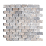 Mozaic Travertin Silver Antichizat 2.3 x 4.8 x 1 cm