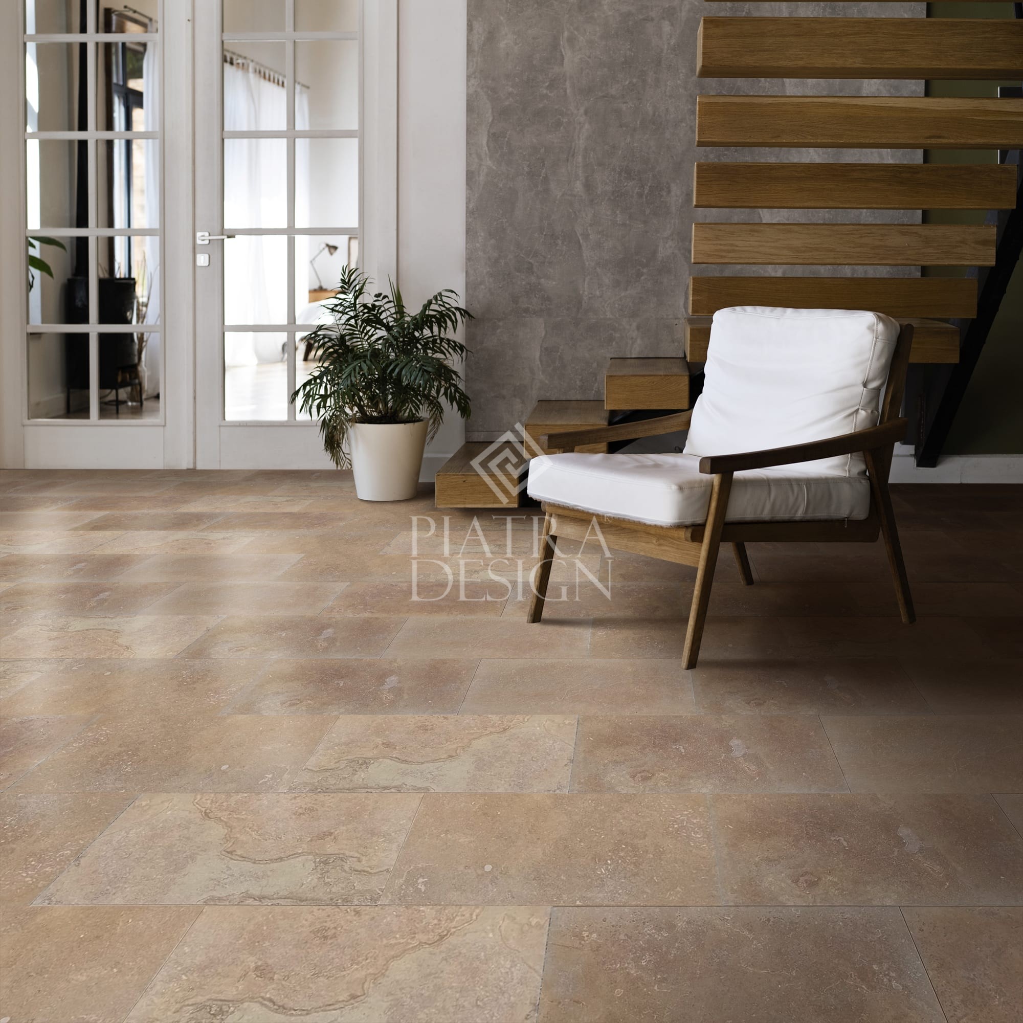 Placi Travertin Noce Periat Chituit 30.5 x 61 x 1.2 cm 4 Placi Travertin Noce Periat Chituit 30.5 x 61 x 1.2 cm - imagine 1