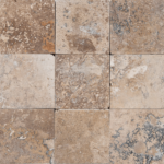 Placi Travertin Classic Rustic Slefuit Chituit 10 x 10 x 1 cm