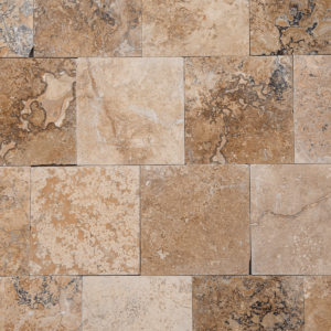 Placi Travertin Classic Rustic Slefuit Chituit 15 x 15 x 1 cm
