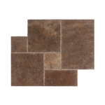Placi Travertin Noce Periat Chituit Margini Sparte Pattern Set x 1.2 cm