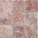 Placi Travertin Rouge Fleurs Antichizat 10 x 10 x 1 cm