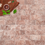 Placi Travertin Rouge Fleurs Antichizat 7.5 x 15 x 1 cm