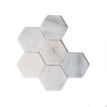 Mozaic Marmura White Hexagon Slefuit 10 x 1 cm - imagine 5