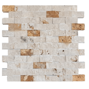 Mozaic Travertin 3Mix Scapitat 2.5 x 5 x 1.5 cm
