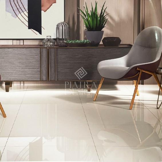 AlaskaWhite4 Gresie Portelanata Rectificata Alaska White Lucioasa 60 x 60 x 0.95 cm - imagine 1