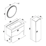Set Mobilier Baie Cunda White Silver 100 cm - imagine 4