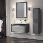 Set Mobilier Baie Design Mat Anthracite 105 cm