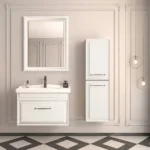 Set Mobilier Baie Design Mat White 85 cm