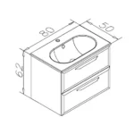 Set Mobilier Baie Nuvola Gri 80 cm - imagine 7