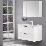 Dulap cu Lavoar Su Mat White 100 cm
