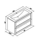 Dulap cu Lavoar Su Mat White 100 cm - imagine 2