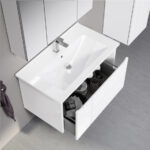 Dulap cu Lavoar Likya Mat White 80 cm - imagine 2