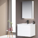 Dulap cu Lavoar Likya Mat White 80 cm