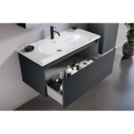 Dulap cu Lavoar Likya Mat Anthracite 80 cm