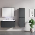 Dulap cu Lavoar Likya Mat Anthracite 80 cm