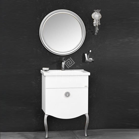 Cunda silver 3 Set Mobilier Baie Cunda White Silver 60 cm - imagine 1