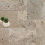 Placi Travertin Classic Rustico 1Q Antichizat Pattern Set x 1.2 cm