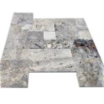 Placi Travertin Silver Rustic Antichizat Pattern Set x 1.2 cm