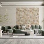 Placi Travertin Nero Exclusive Design Slefuit Chituit 35.2 x 40.7 x 1.2 cm