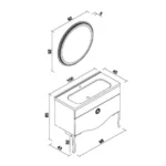 Set Mobilier Baie Cunda White Gold 100 cm FD - imagine 3