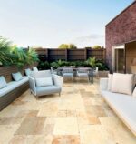 Terasa pavata cu travertin exterior Classic Rustic Antichizat Pattern
