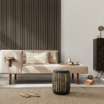 Riflaj decorativ Linea Acustic, hakire bej / negru - imagine 2