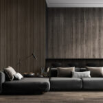 Riflaj decorativ Linea Acustic, hakire bej / negru - imagine 4