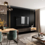 Riflaj decorativ Linea Slim 3, auriu  / negru - imagine 2