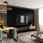 Riflaj decorativ Linea Slim 3, negru / negru