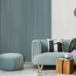 Riflaj decorativ Linea Acustic, albastru fumuriu / negru