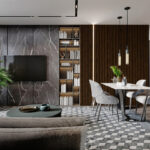 Riflaj decorativ Linea Slim 3, alun / negru - imagine 5