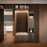 Riflaj decorativ Linea Slim 3, alun / negru - imagine 3