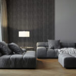 Riflaj decorativ Linea Slim 3, urban / negru - imagine 2
