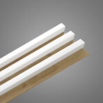 Riflaj decorativ Linea Slim 3, alb / stejar - imagine 5