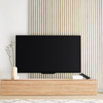 Riflaj decorativ Linea Slim 3, alb / stejar