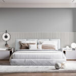 Riflaj decorativ Linea Slim 3, alb / stejar - imagine 3