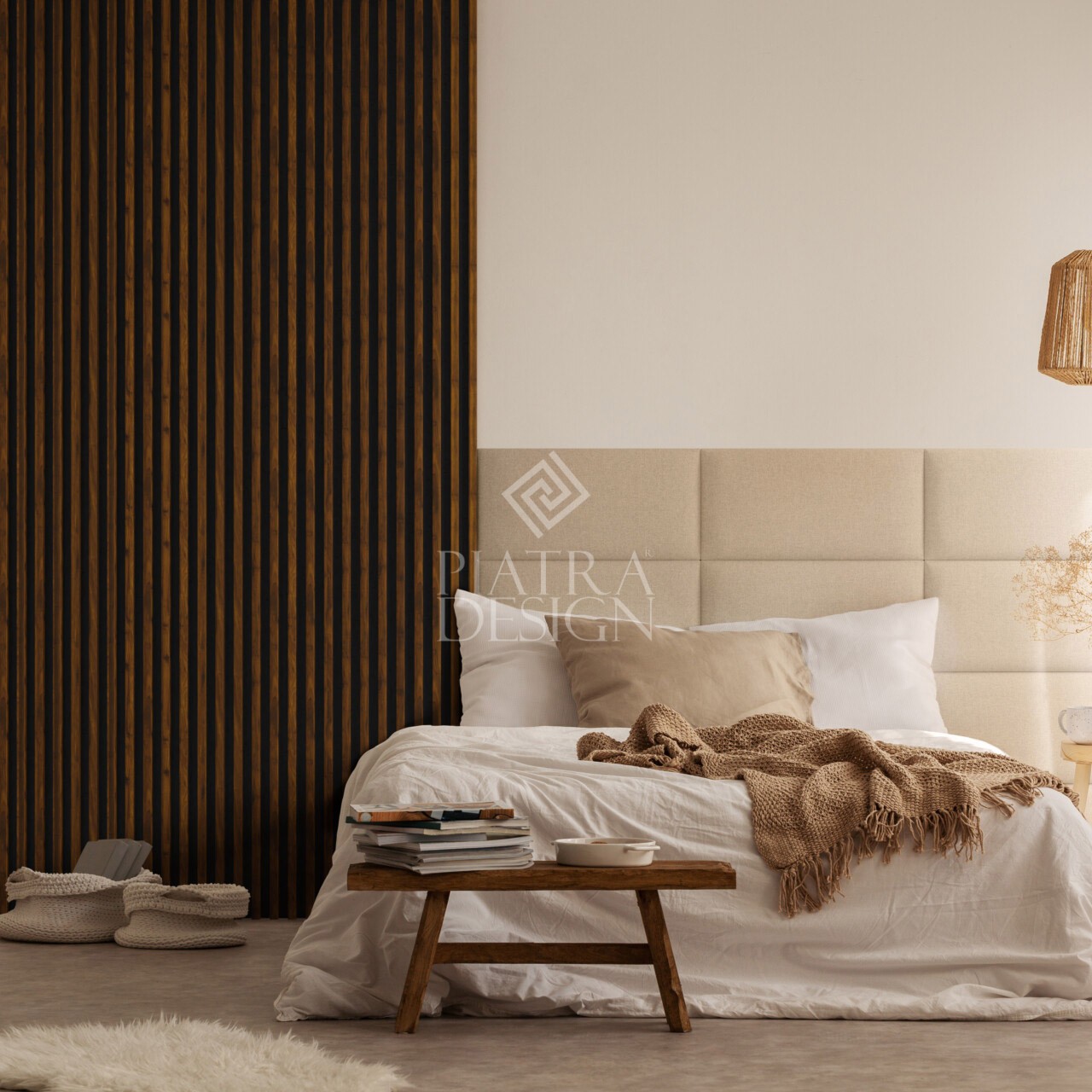 wiz_LINEA_COMFORT_HAZELNUTMOLLIS_30x60_S11 Riflaj decorativ Linea Slim 3, alun / negru - imagine 1
