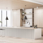 Riflaj decorativ Linea Slim 3, alb / stejar - imagine 2
