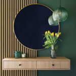 Riflaj decorativ Linea Slim 3, stejar / negru