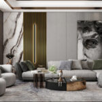 Riflaj decorativ Linea Slim 3, auriu  / negru