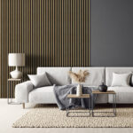 Riflaj decorativ Linea Slim 3, stejar / negru - imagine 4